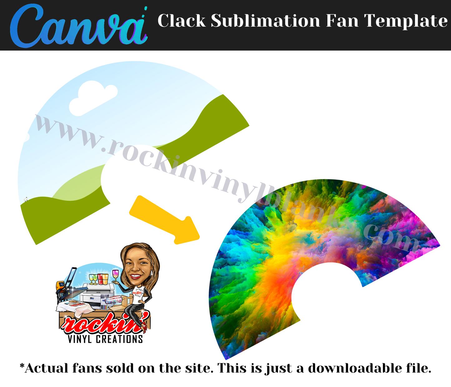 Clack Fans - Template | Rockin' Vinyl Blanks