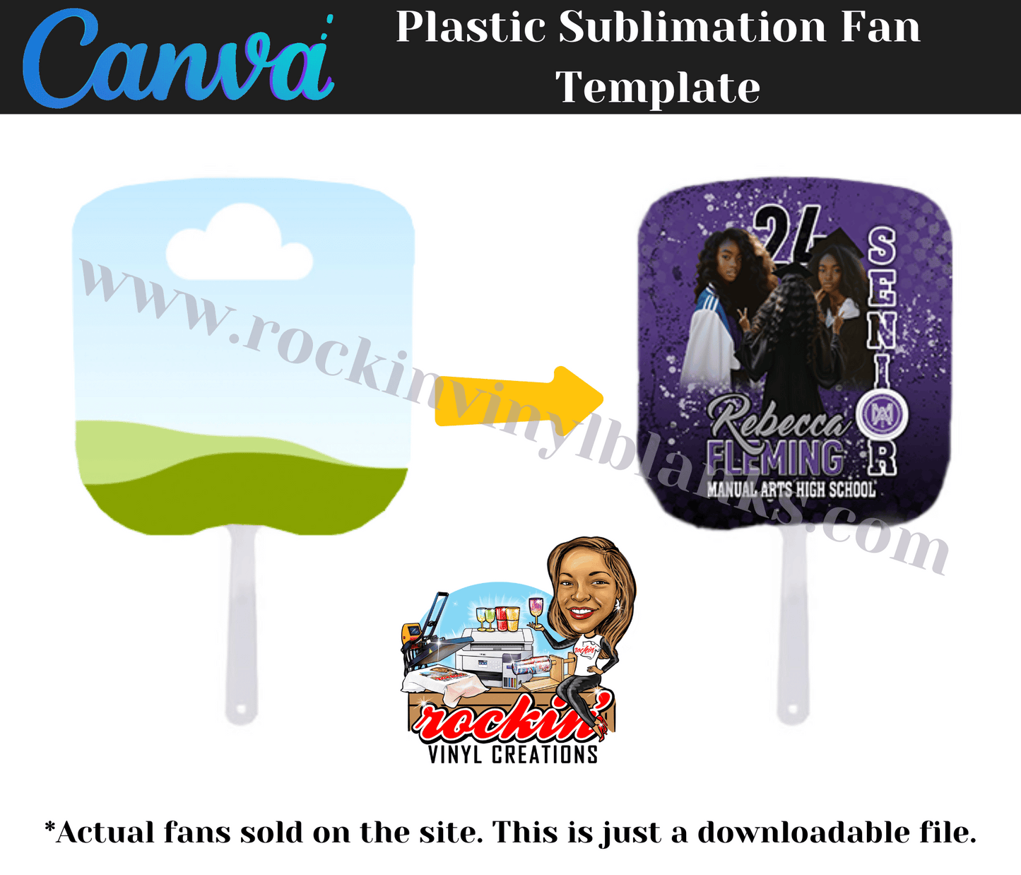 Plastic Fans - Template | Rockin' Vinyl Blanks