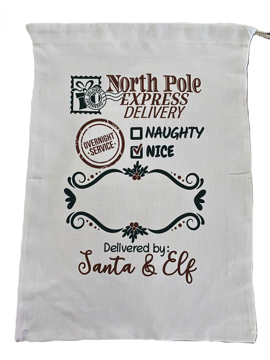 Blank white canvas Santa sack | Rockin’ Vinyl Blanks