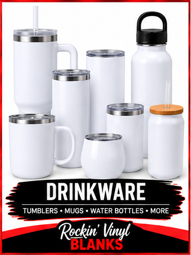 Rockin' Vinyl Blanks Drinkware collection