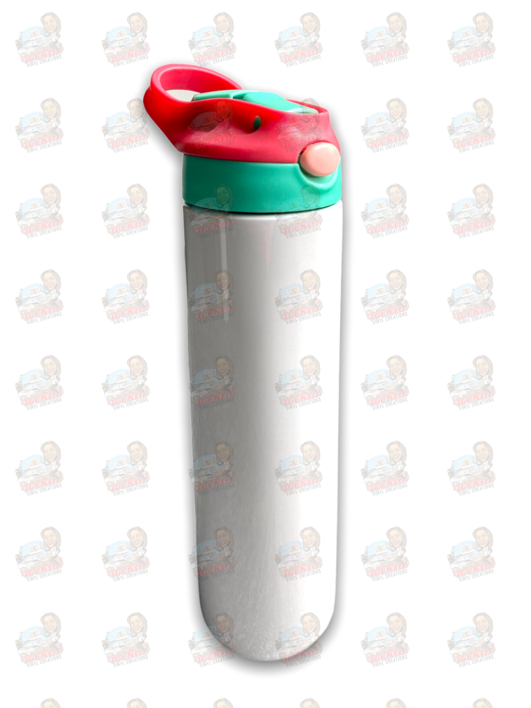 20oz Flip Top Water Bottle - Red/Teal | Rockin' Vinyl Blanks