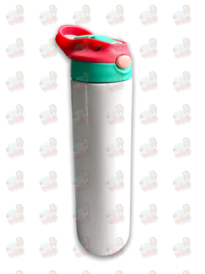 20oz Flip Top Water Bottle - Red/Teal | Rockin' Vinyl Blanks