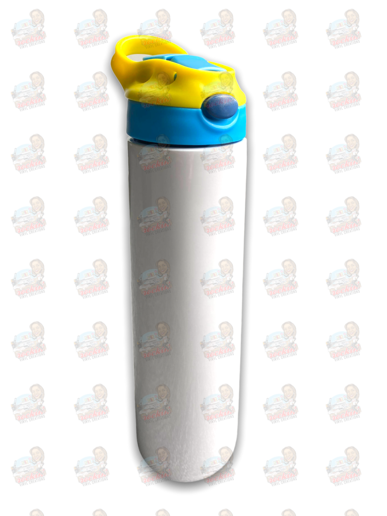 20oz Flip Top Water Bottle - Yellow/Blue | Rockin' Vinyl Blanks