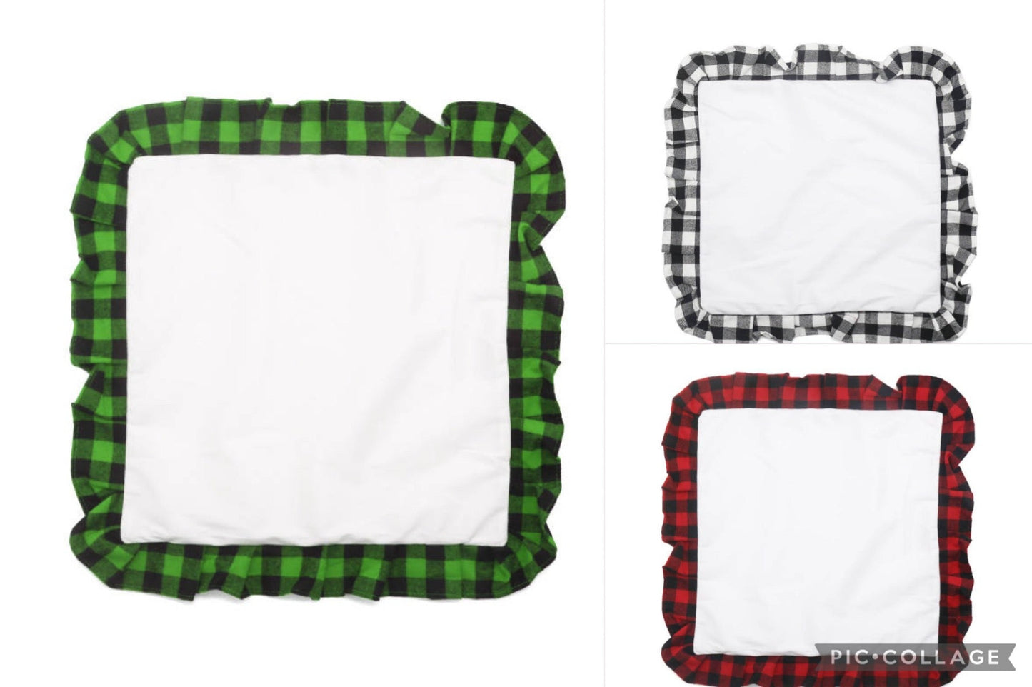 Plaid Ruffle Pillow Case | Rockin' Vinyl Blanks