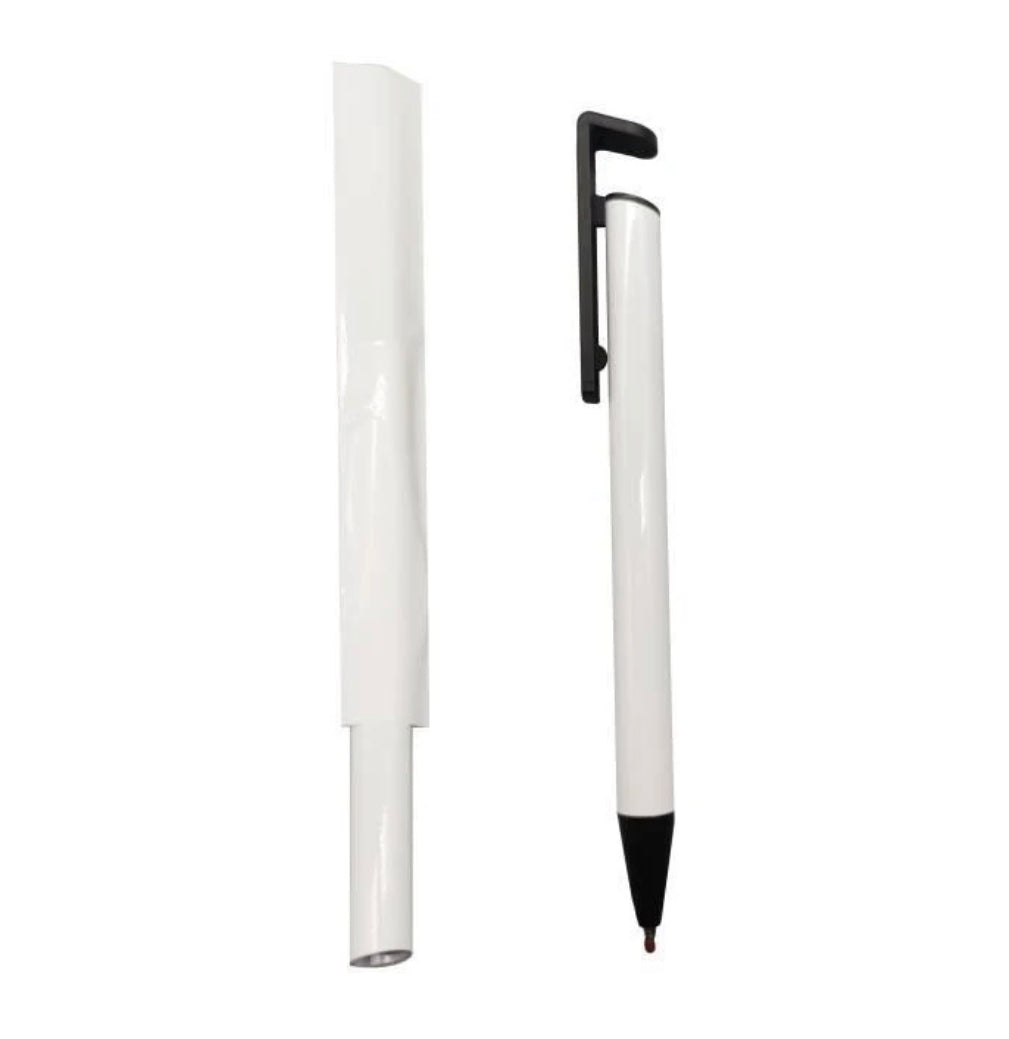 Skinny Ball Point Pen with Stylus - Pearl White – Sass & Crafts, LLC