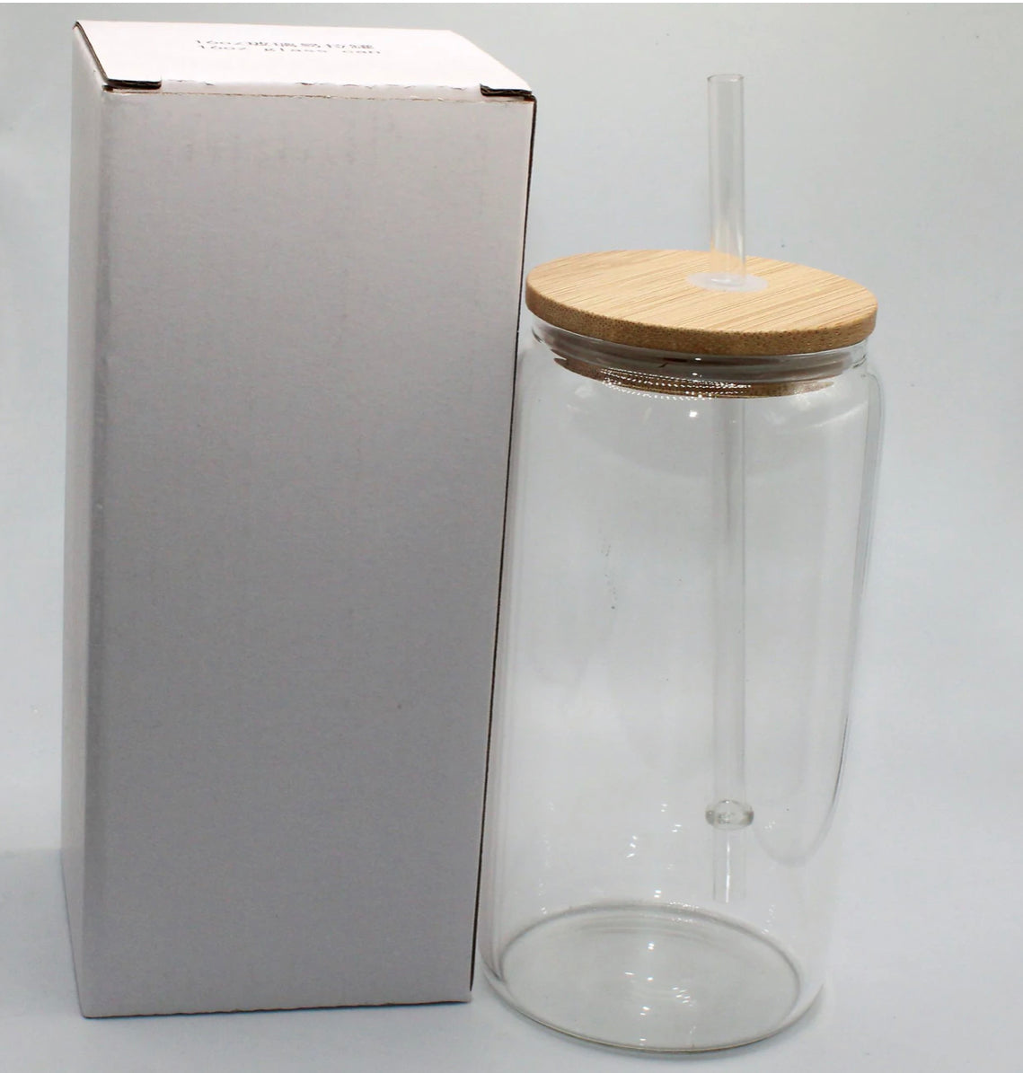 Frosted & Clear bamboo lid jars