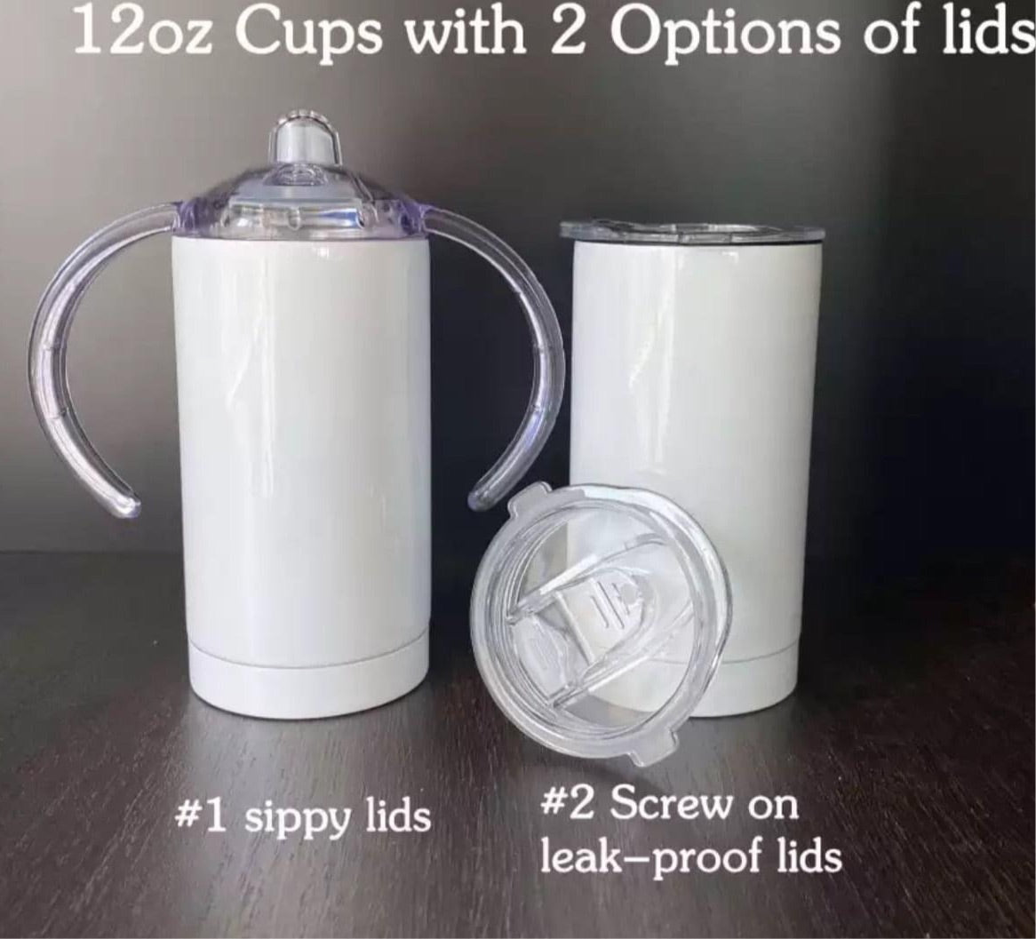 Blank 12 ounce silver kids flip top tumbler for EPOXY OR VINYL