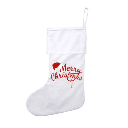 White Short Plush Stocking